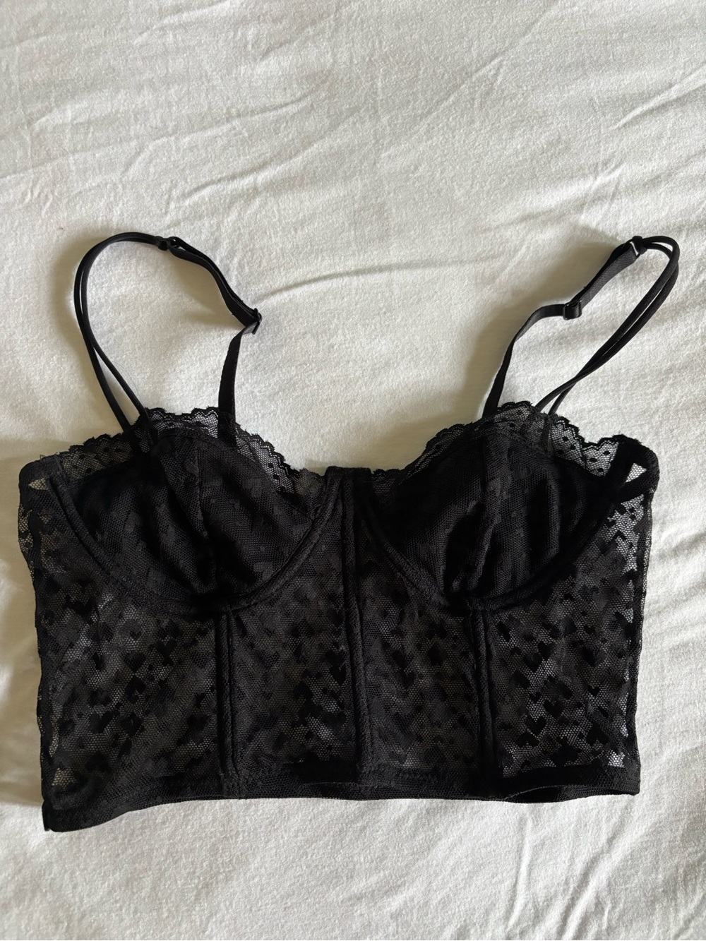 La Senza Mesh Black Lace Bralette Corset Women Intimates